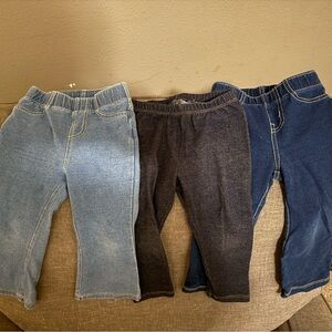 Set of Three Baby Jeans in Blue and Black